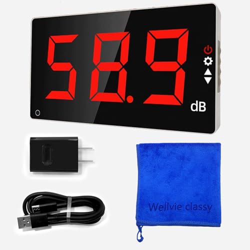 Wellvie classy デジタル騒音計 壁掛け 騒音レベルテスター 30~130dB 31.5Hz〜8.5KHz LCD表示 音量測定器 アラーム機能 デシベルメーター 騒音測定器 [並行輸入品]